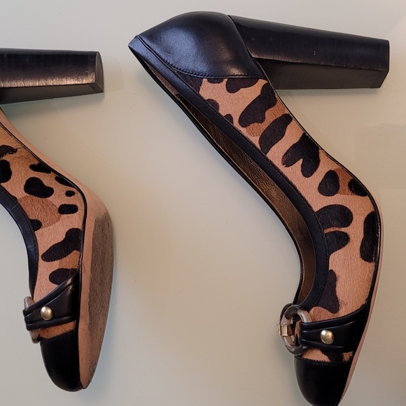 Coach Taffy Cheetah Hair Calf Fashion Pumps Heels Women's Size 7.5 B - Picture 9 of 9